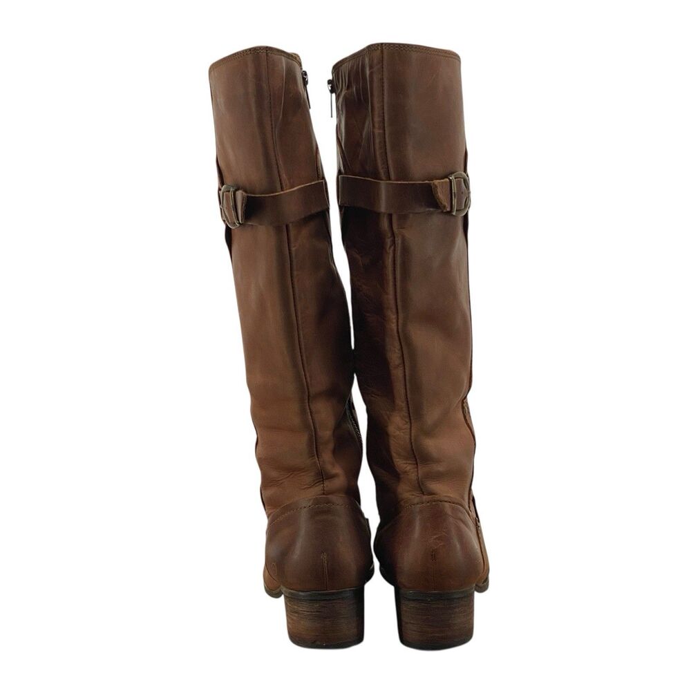 BORN Mercado Knee High Boot Women's Sz 9.5M Brown Leather Buckle - Picture 4 of 8